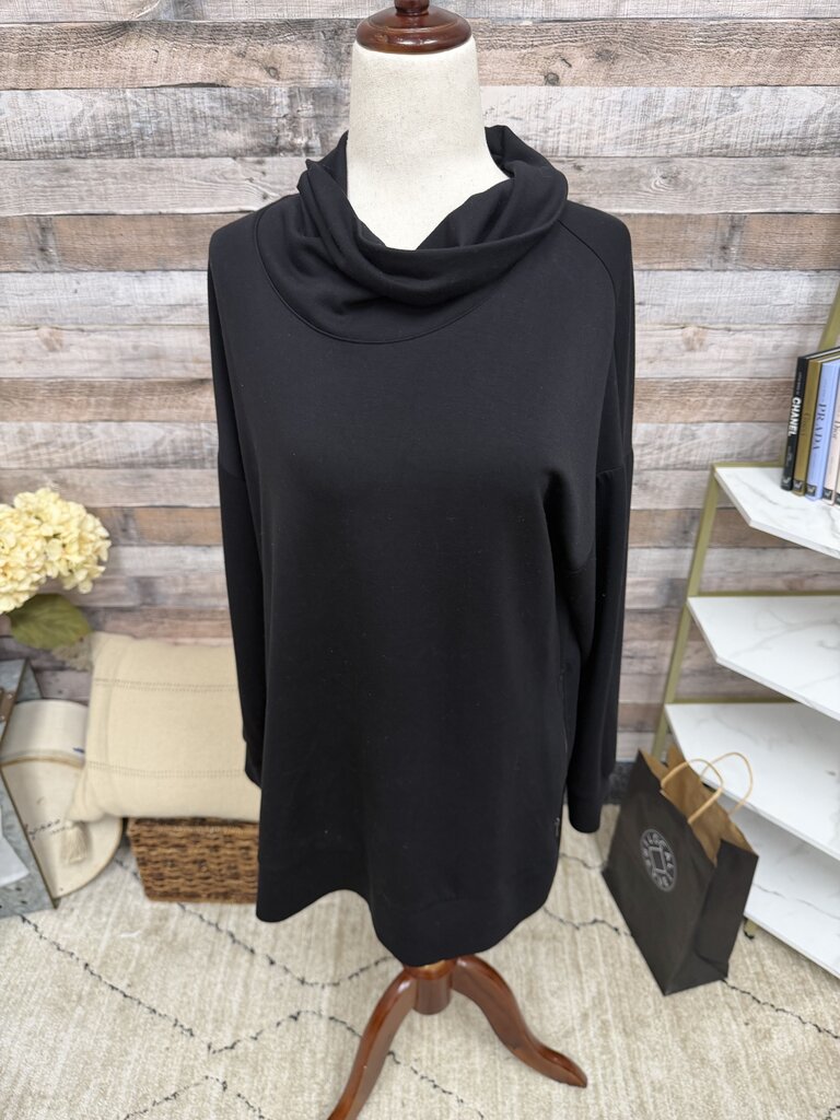 Stylus black cowlneck sweatshirt with zip sides Stylus black S women TOPS