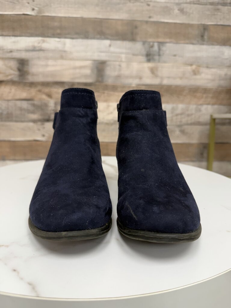 Unisa blue suede ankle bootie with silver clasp Unisa blue 8 women SHOES