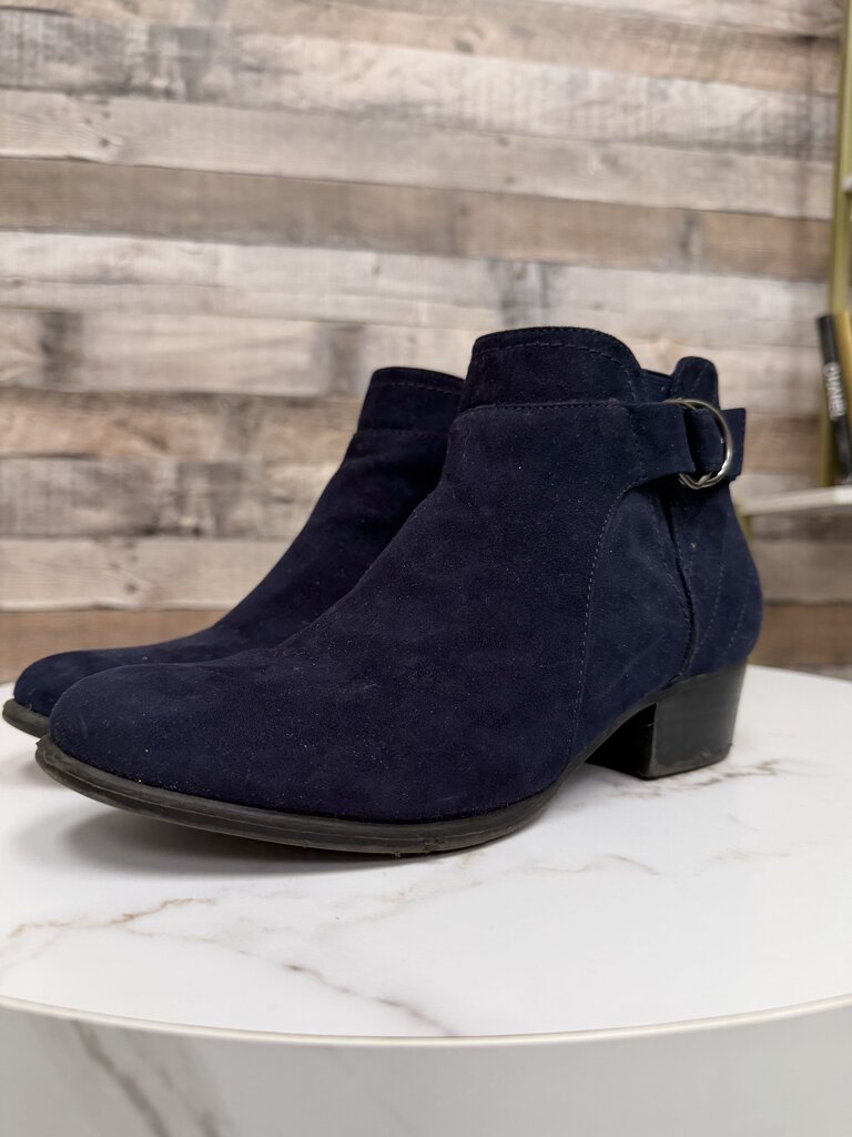 Unisa blue suede ankle bootie with silver clasp Unisa blue 8 women SHOES