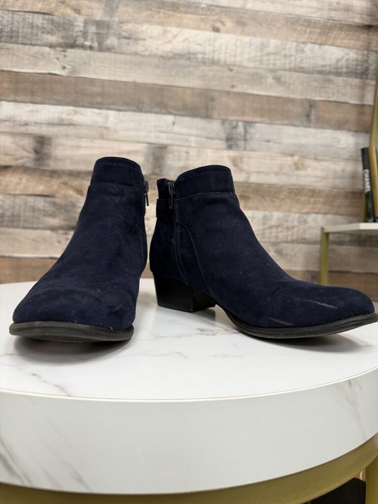 Unisa blue suede ankle bootie with silver clasp Unisa blue 8 women SHOES