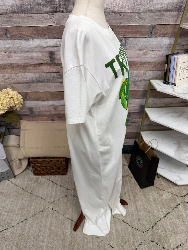 Farm Rio tropical banana print t shirt maxi dress FARM Rio White S women DRESSES