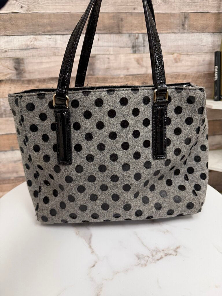 Kate Spade gray with polka dots tote bag