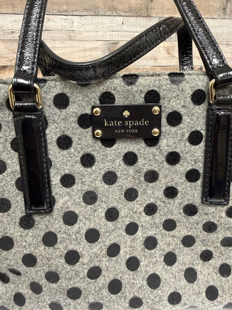 Kate Spade gray with polka dots tote bag