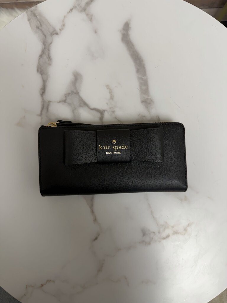 Kate Spade black leather wallet NWT