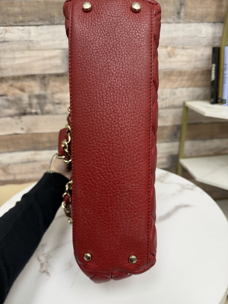 Kate Spade red quilted leather shoulder bag