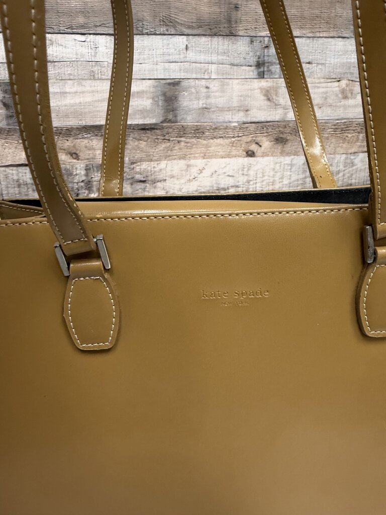 Kate Spade caramel leather structured tote