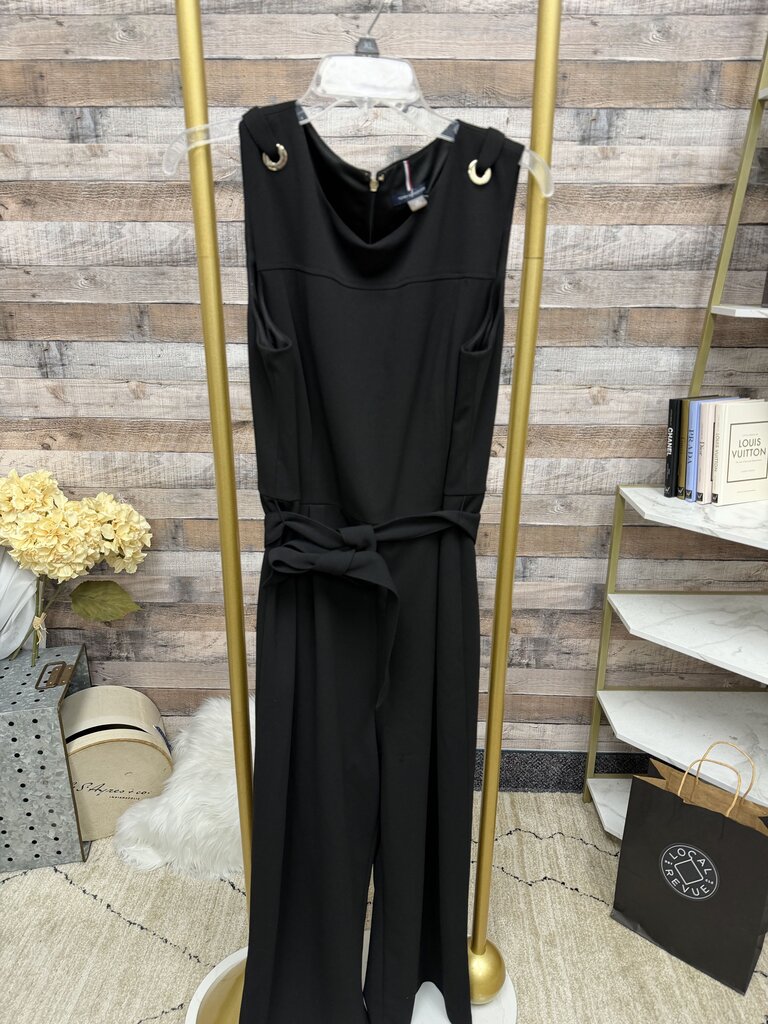 Tommy Hilfiger black sleeveless jumpsuit with tie waist