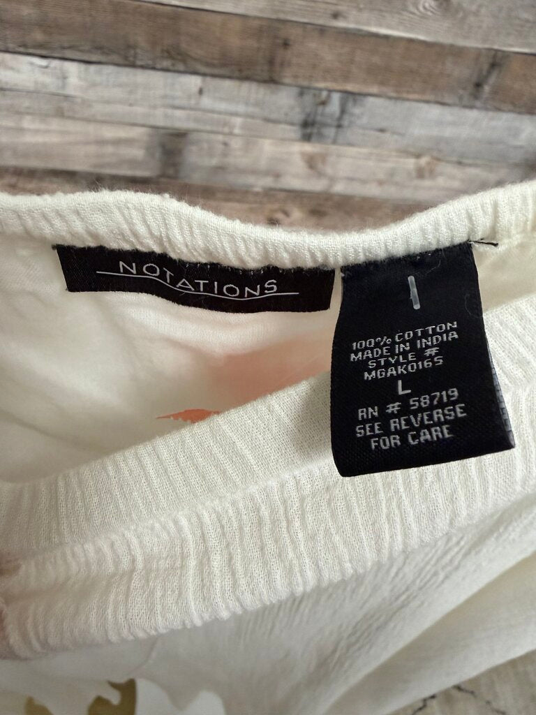 Notations white crinkle maxi skirt