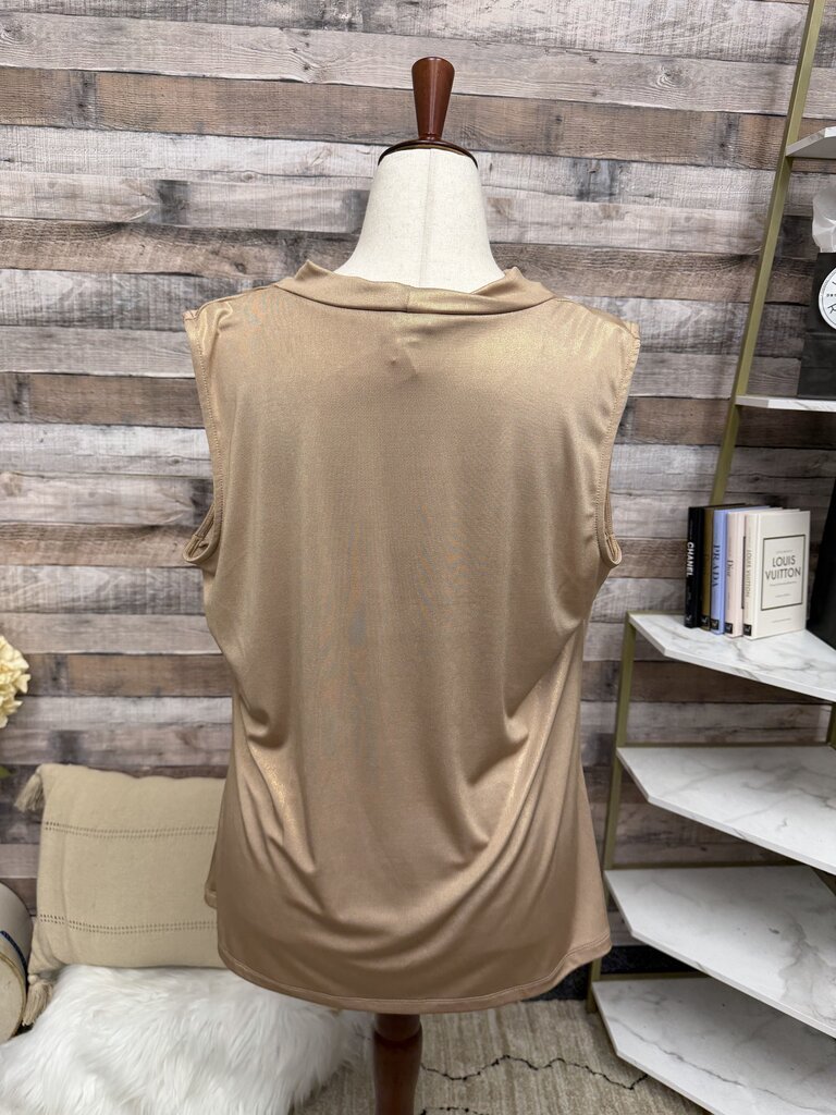 Worthington metallic gold cowl neck tank top