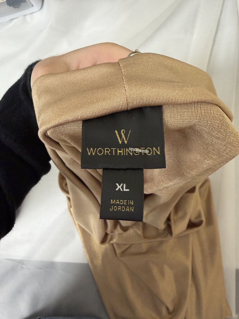 Worthington metallic gold cowl neck tank top