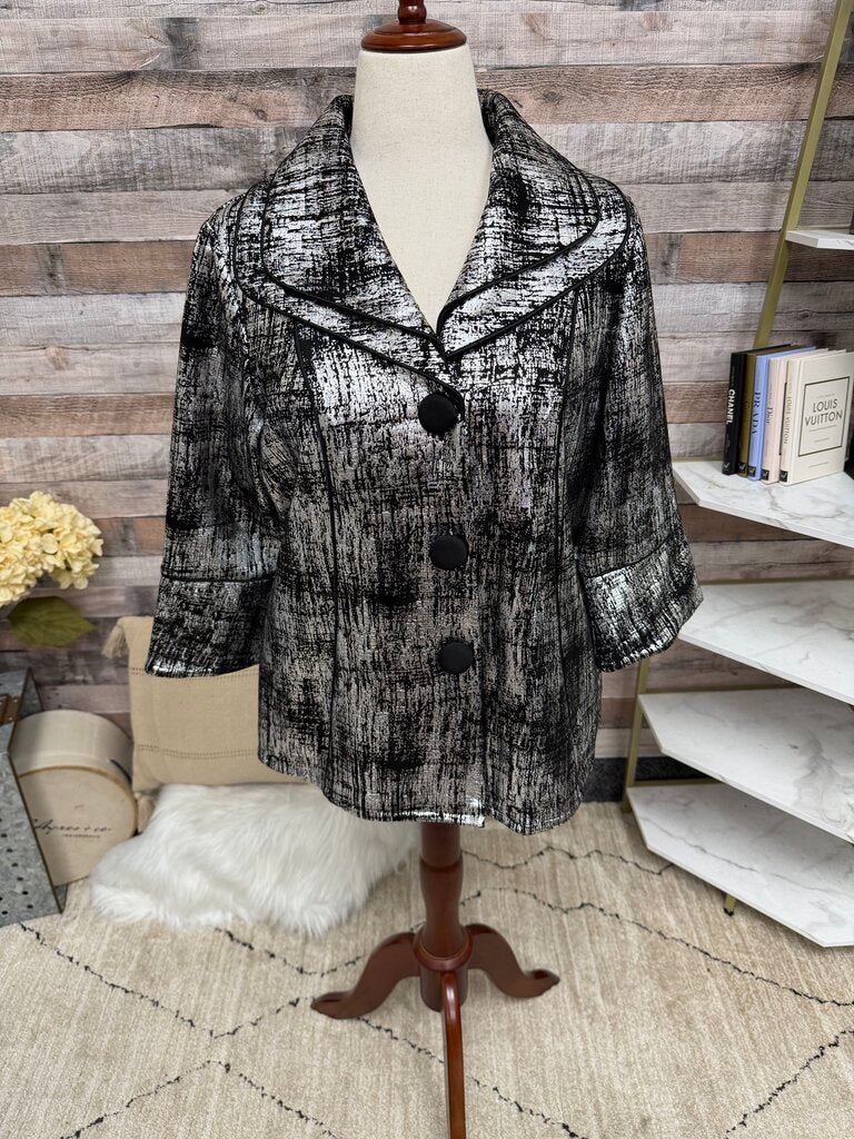 Drapers and Damons metallic black and silver Blazer jacket