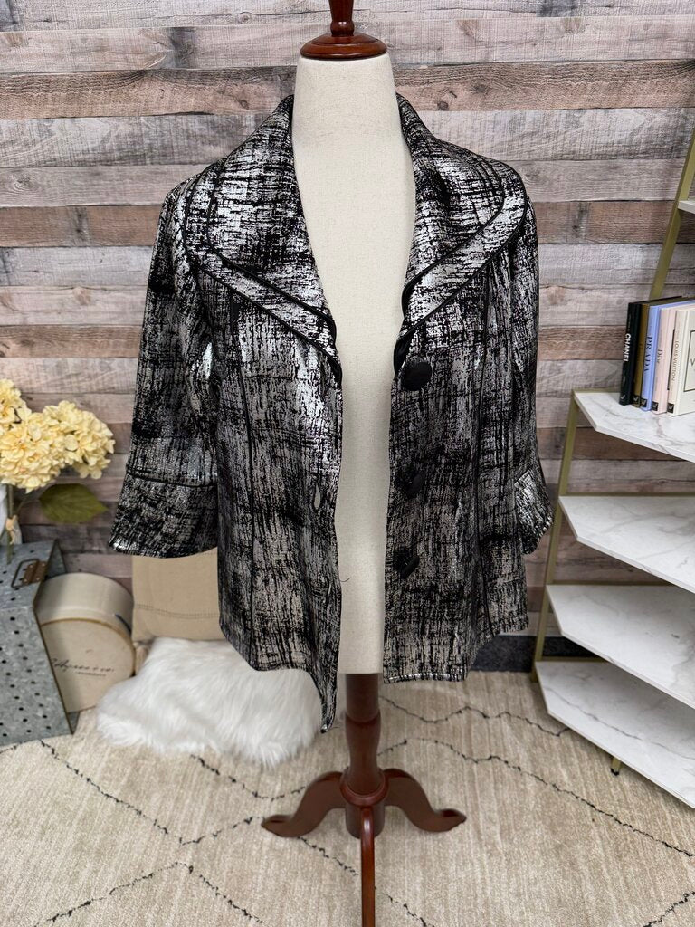 Drapers and Damons metallic black and silver Blazer jacket