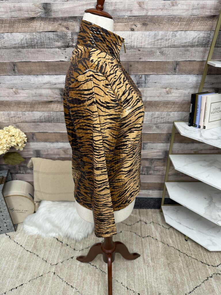 Birch Hill tiger print zip up jacket