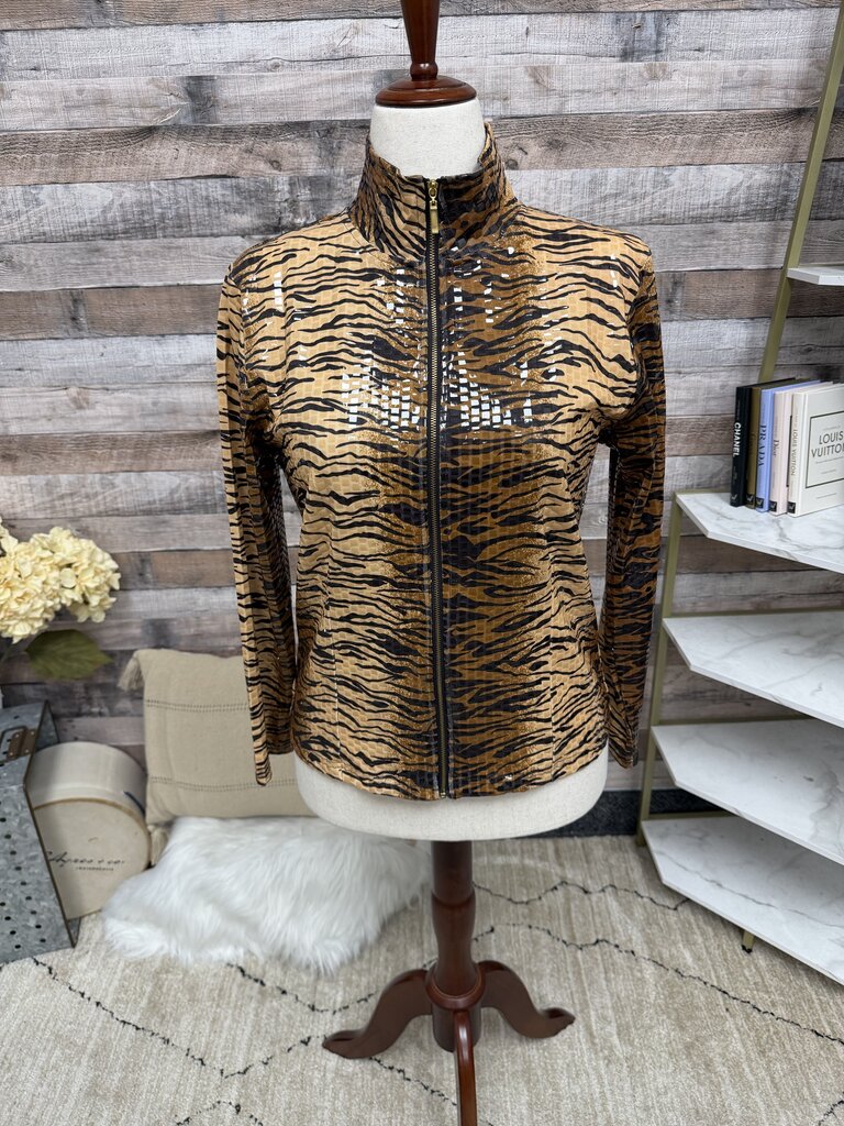 Birch Hill tiger print zip up jacket