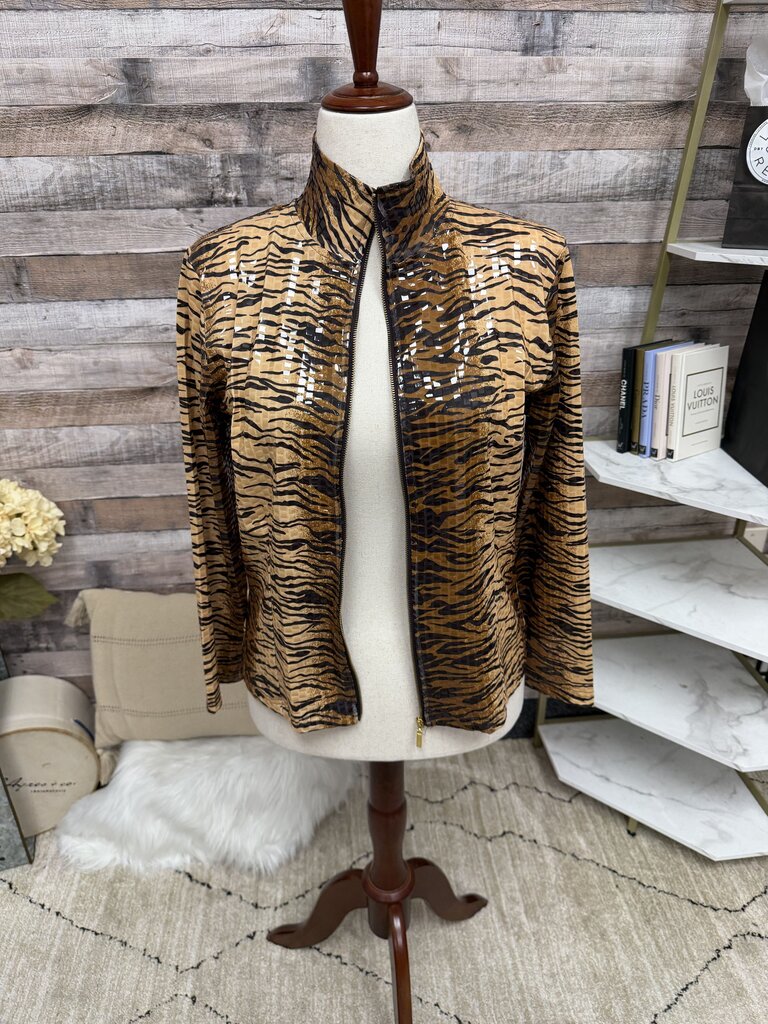 Birch Hill tiger print zip up jacket