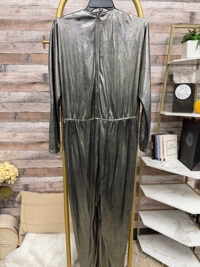 Joan Walters metallic silver lame jumpsuit