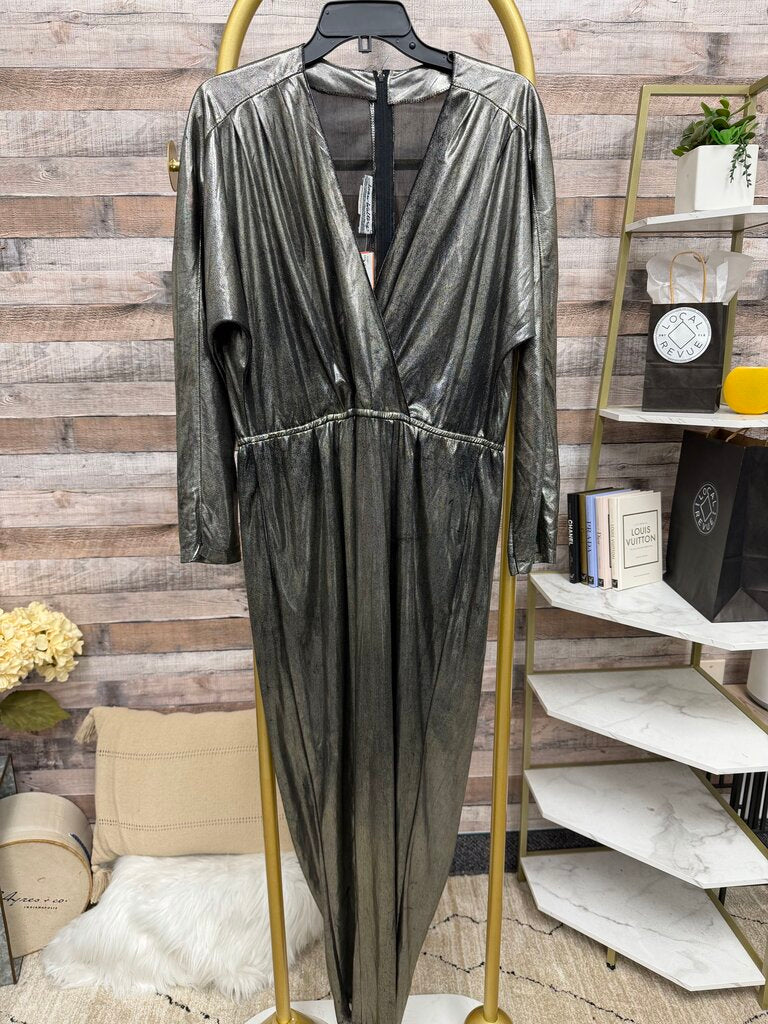 Joan Walters metallic silver lame jumpsuit