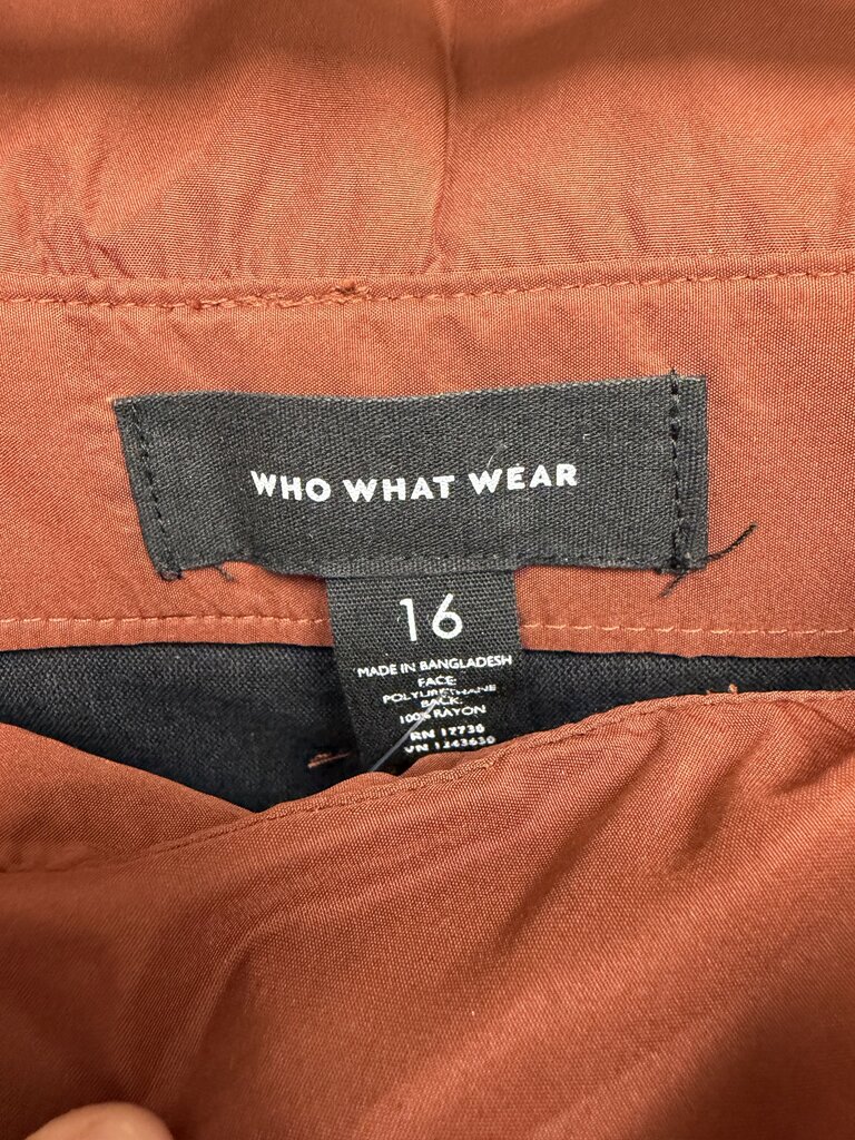 Who What Wear burnt orange faux leather pants with belt