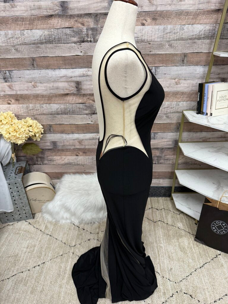 Issue Black & Mesh Floor Length Gown