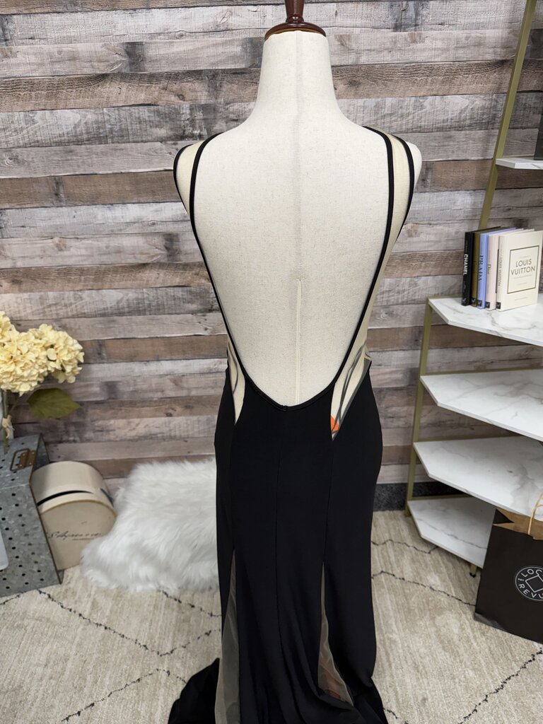 Issue Black & Mesh Floor Length Gown