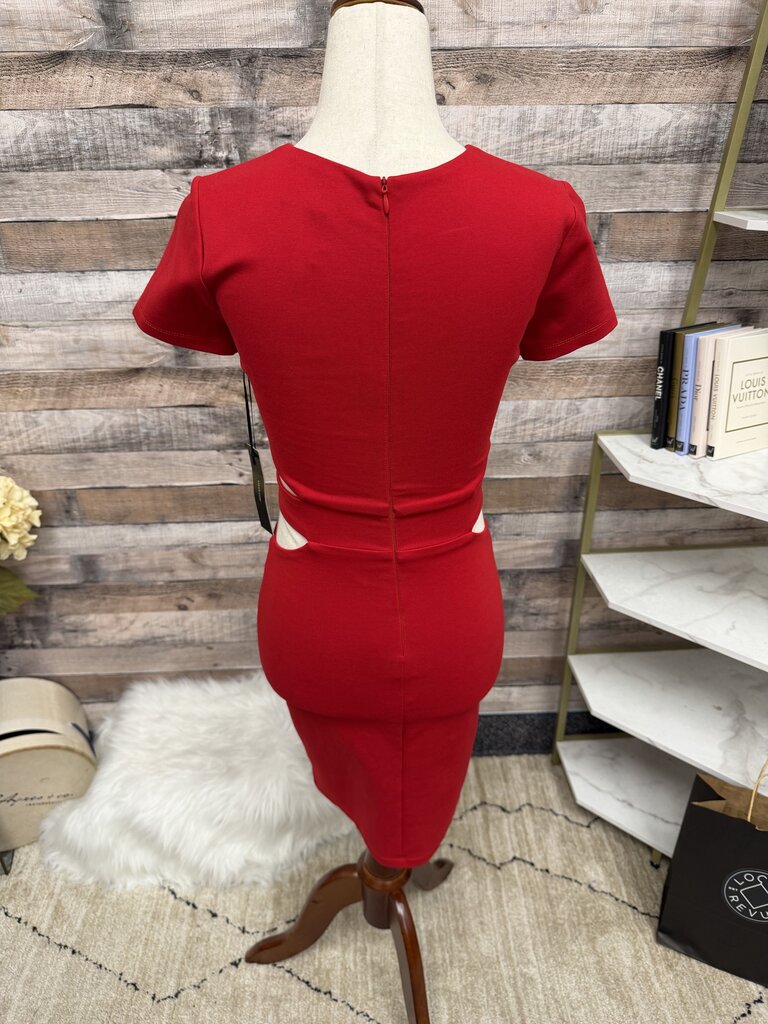 Lulu's Red Feeling the Heat dress with side cutout NWT