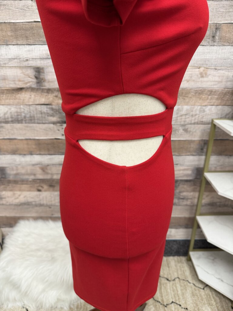 Lulu's Red Feeling the Heat dress with side cutout NWT