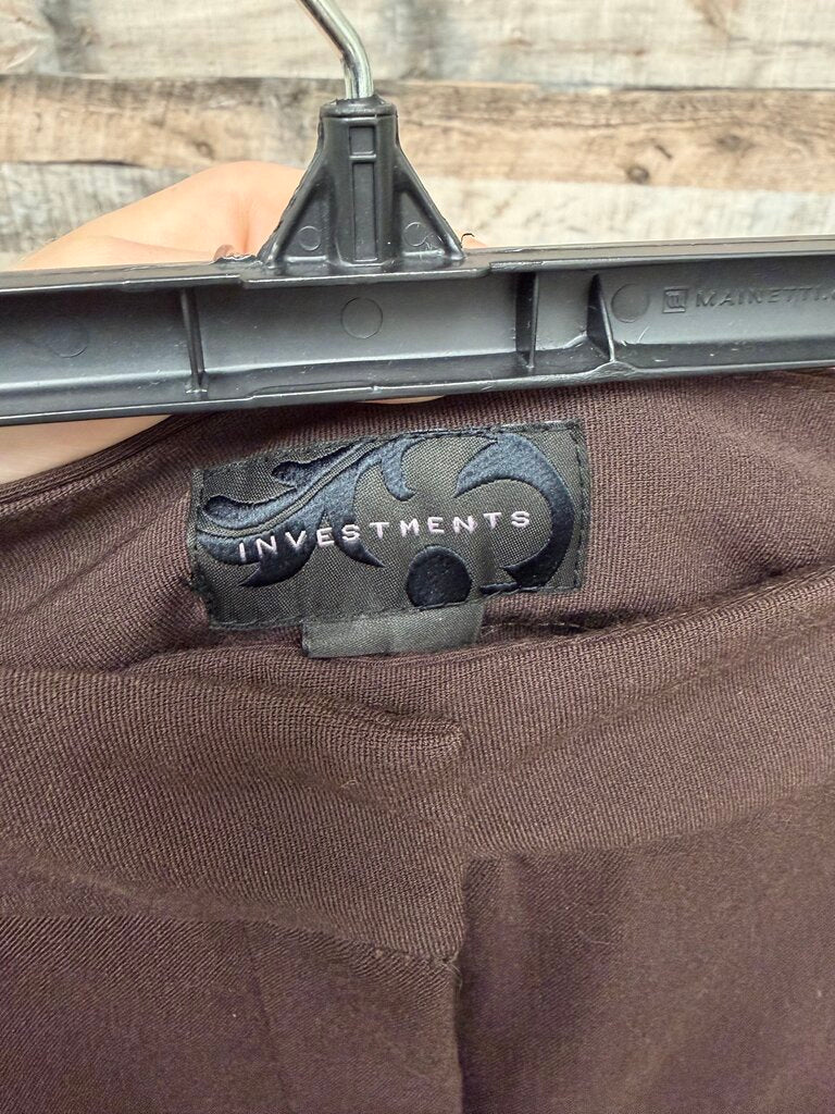Investments brown straight leg trousers