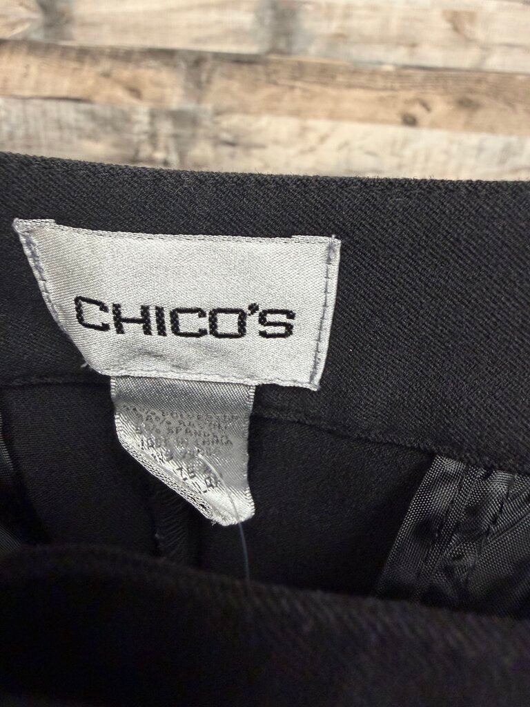 Chicos black straight leg trousers Chico's Black 12/14 women PANTS
