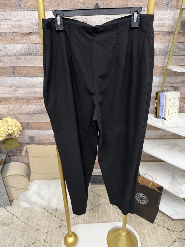 Talbots black straight leg stretch slacks Talbots Black 14 women PANTS
