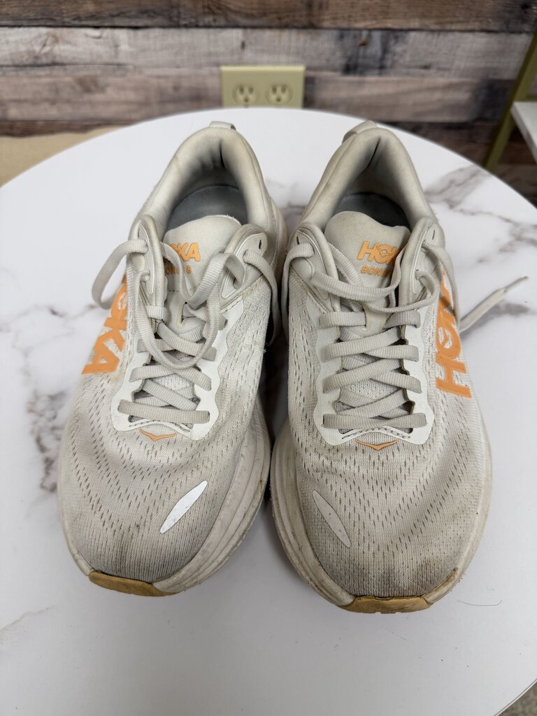 HOKA white Bondi running shoe