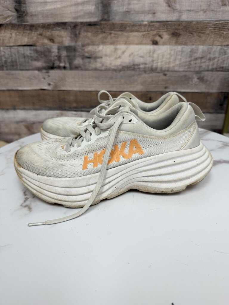HOKA white Bondi running shoe