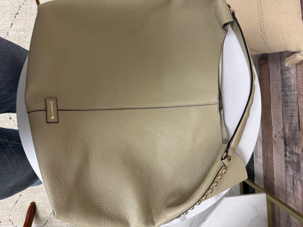 Rebecca Minkoff clay with gold buttons pebbled leather hobo bag