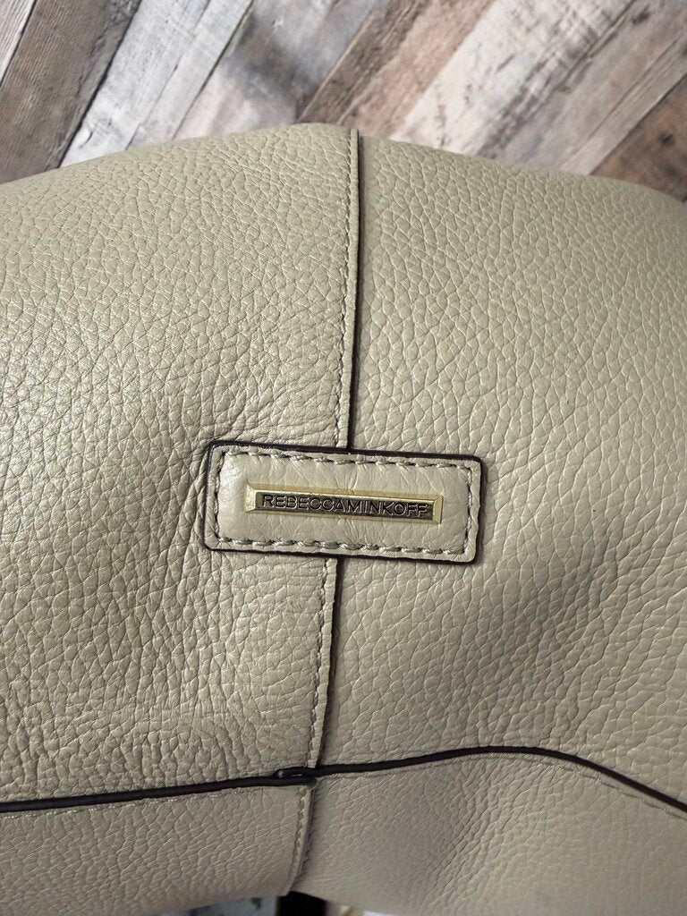Rebecca Minkoff clay with gold buttons pebbled leather hobo bag