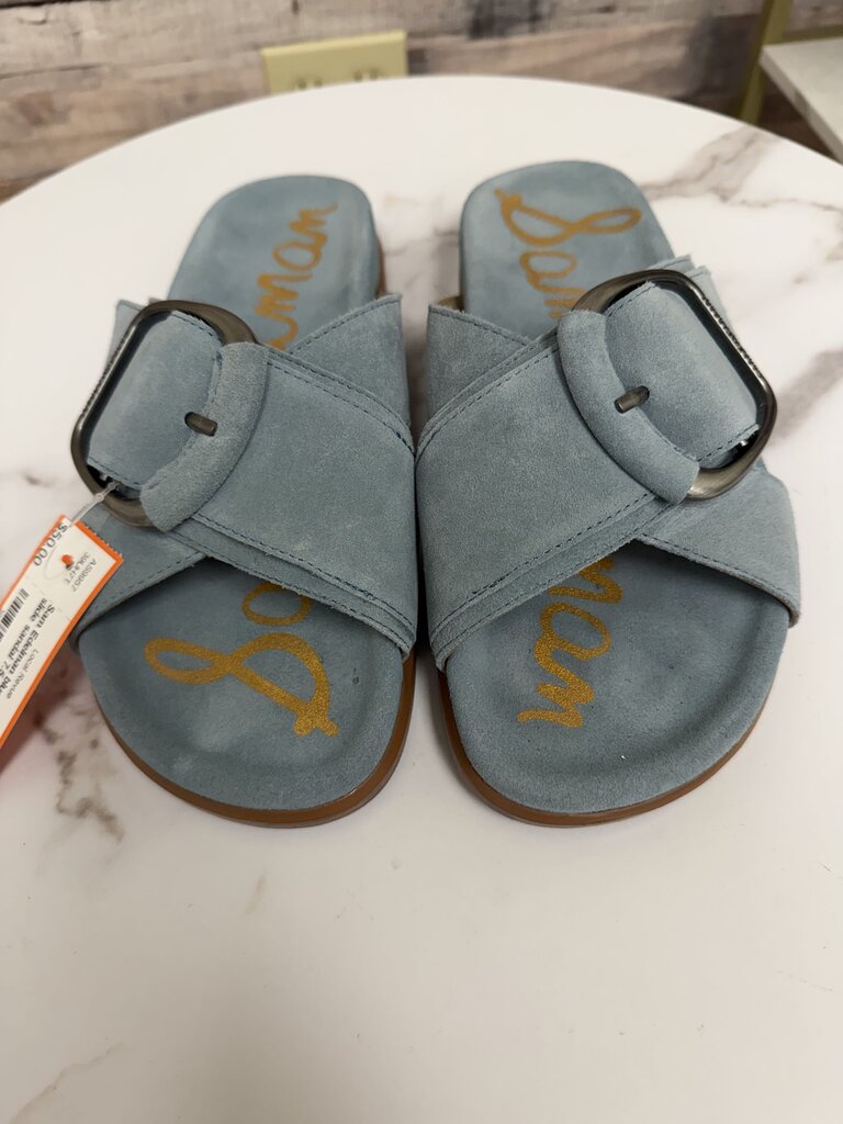 Sam Edelman blue Darla suede slide sandal
