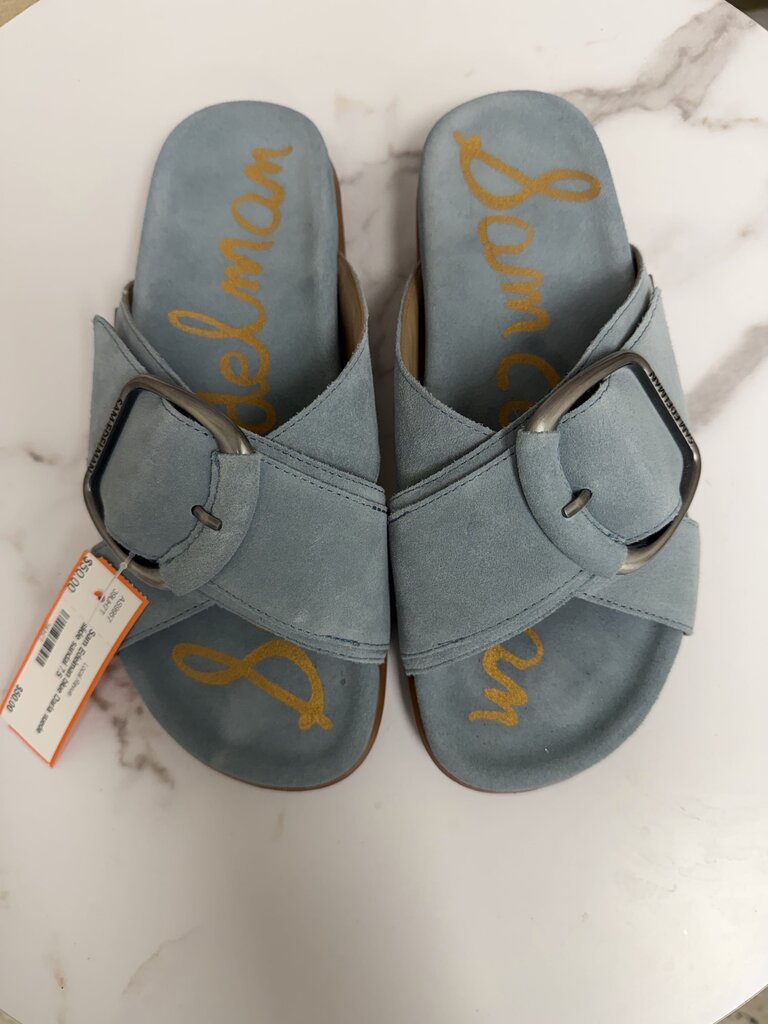 Sam Edelman blue Darla suede slide sandal