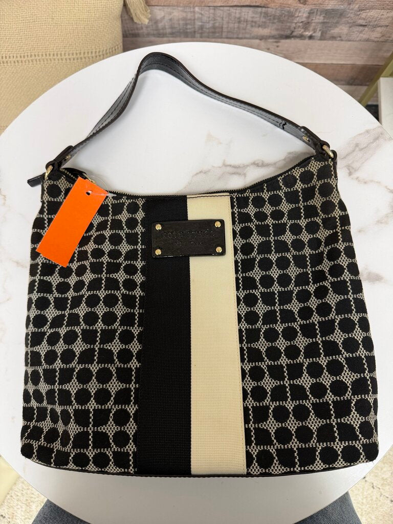 Kate Spade black/cream Noel Serena Hobo shoulder bag