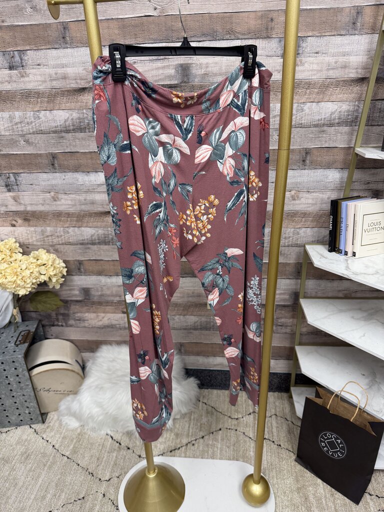 Soma Dusty Pink Botanical Print Sleep/Lounge Pants