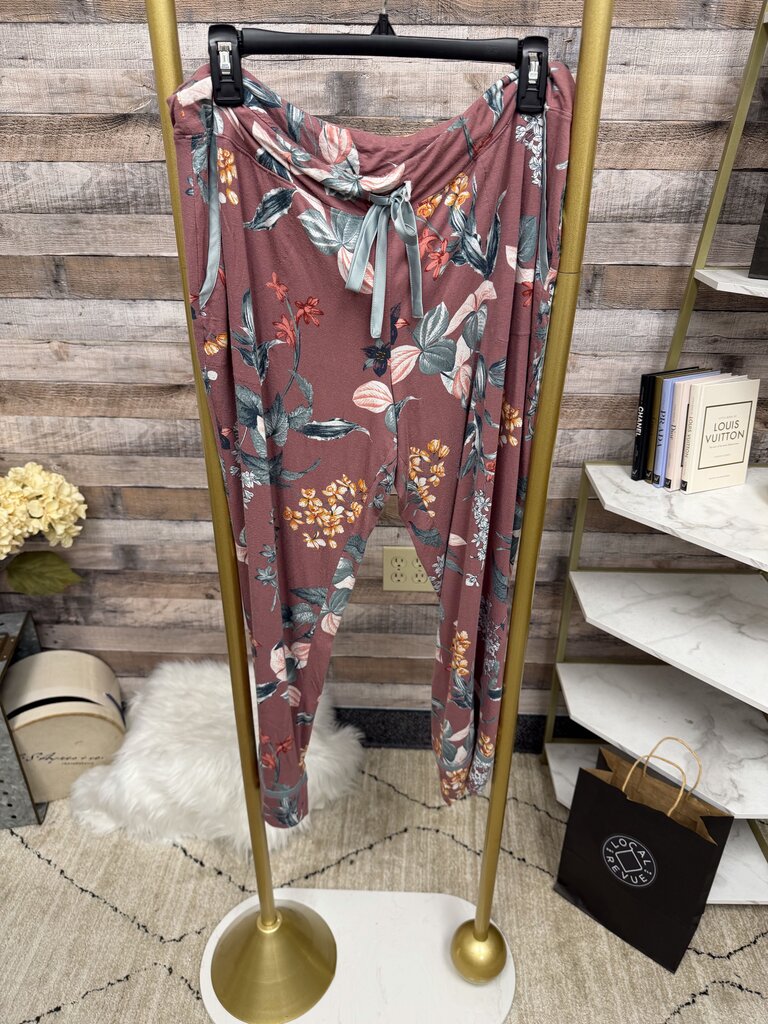 Soma Dusty Pink Botanical Print Sleep/Lounge Pants