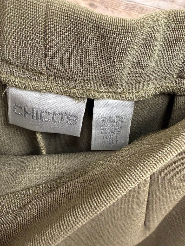 NWT Chicos Olive Green Straight Leg Stretchy Slacks