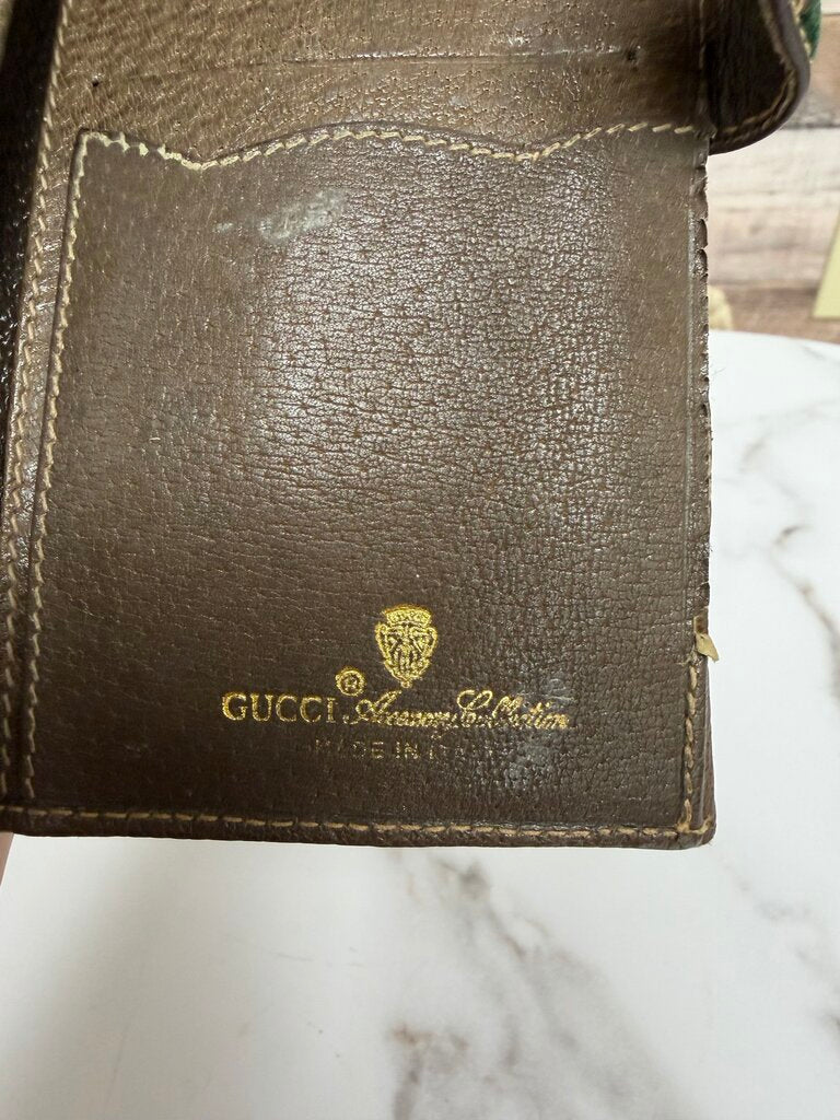 Vintage Gucci Sherry Line Canvas & Leather Wallet