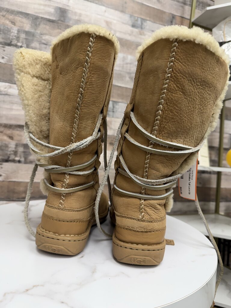 UGG Tan Catalina Tall Lace-Up Boots UGG tan 10 women BOOTS