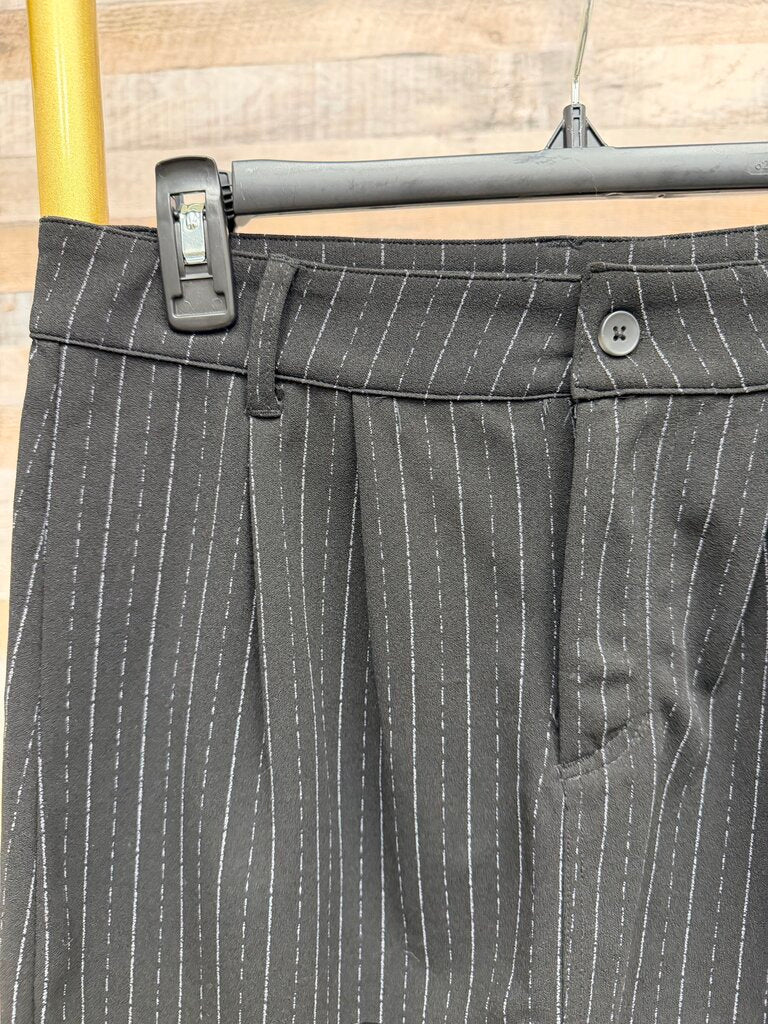 Sincerely Jules Black W/ White Pinstripe Pleated Mini Skirt