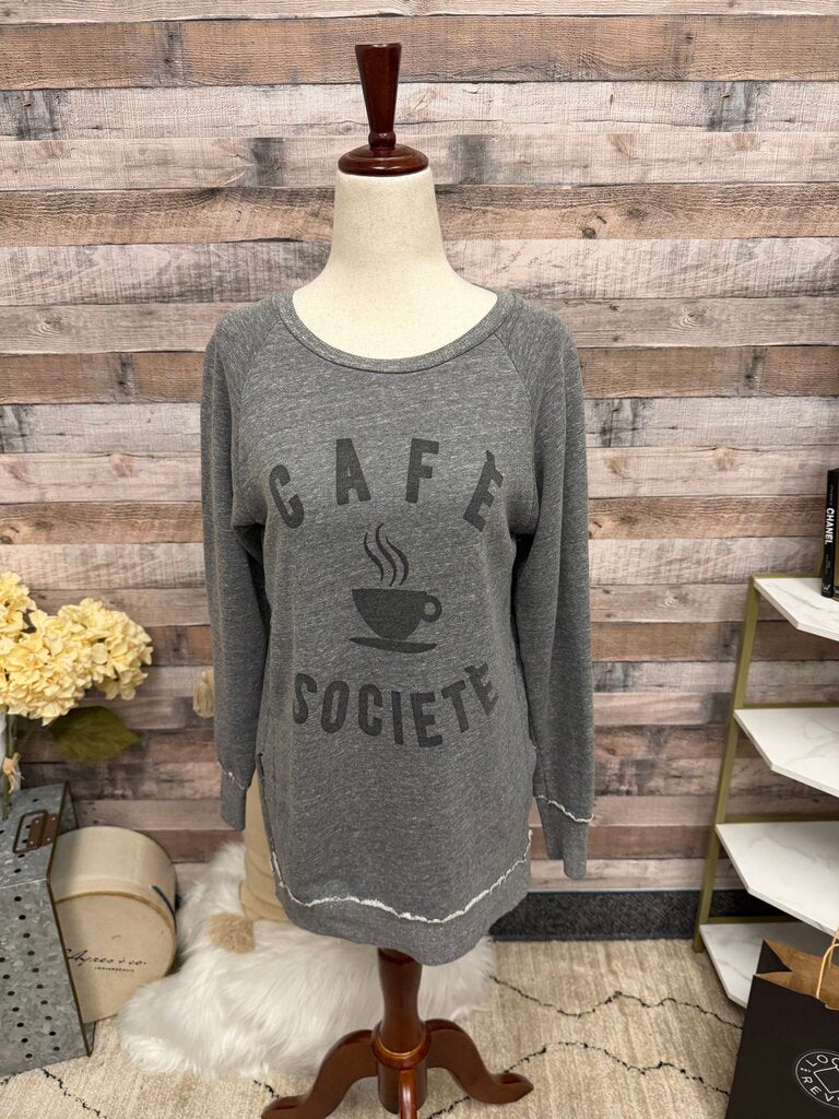 Sol Angeles Gray Graphic Pullover