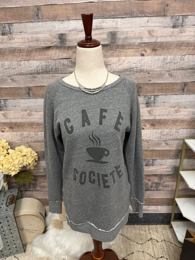 Sol Angeles Gray Graphic Pullover