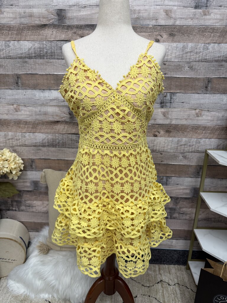 Lulu's Yellow Crochet Dress