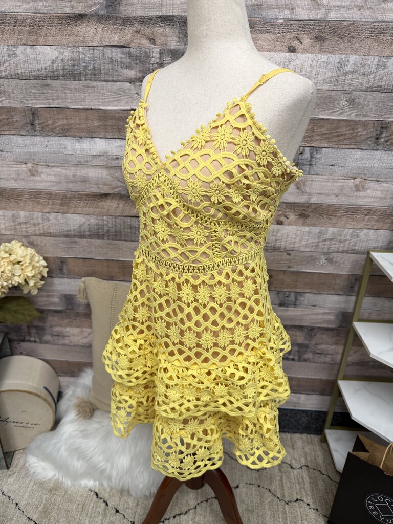 Lulu's Yellow Crochet Dress