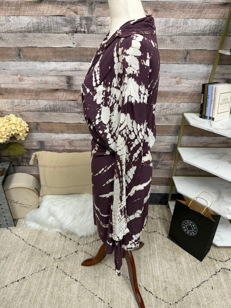 Young Fabulous & Broke Wine Tie Dye Wrap Mini Dress