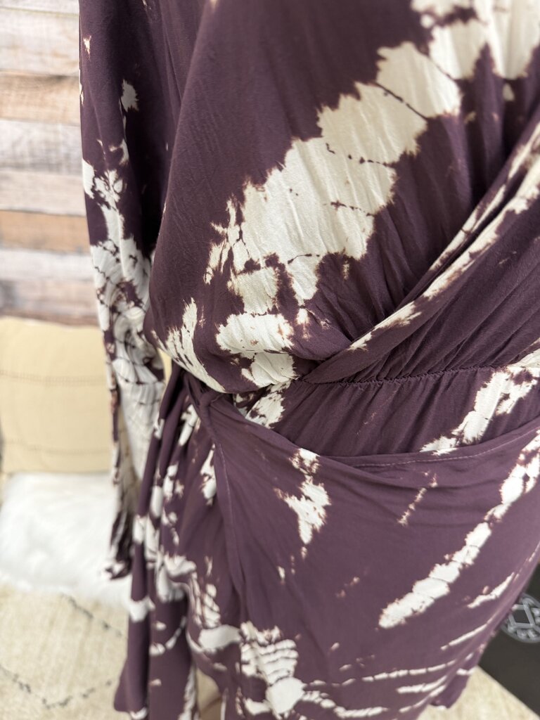 Young Fabulous & Broke Wine Tie Dye Wrap Mini Dress