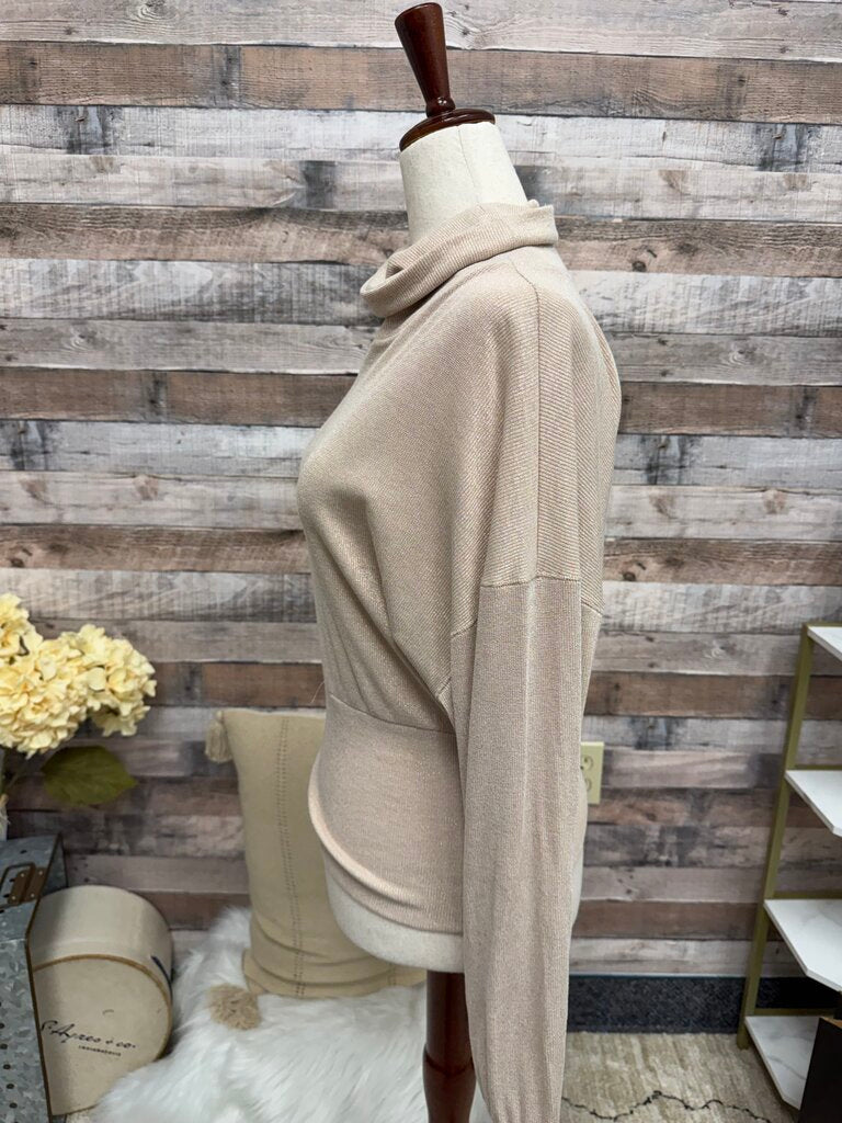 Free People Gold Sparkle Glam Turtleneck