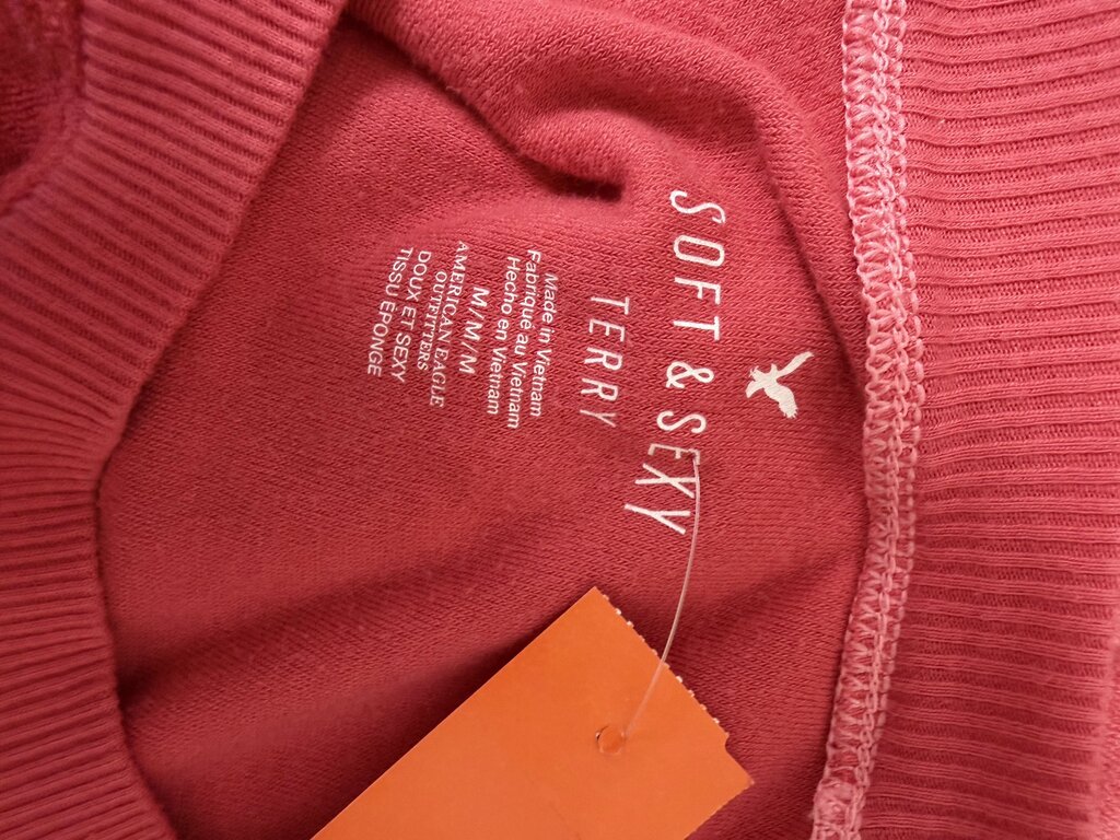 American Eagle Pink Ombre Terry Long Sleeve Pullover